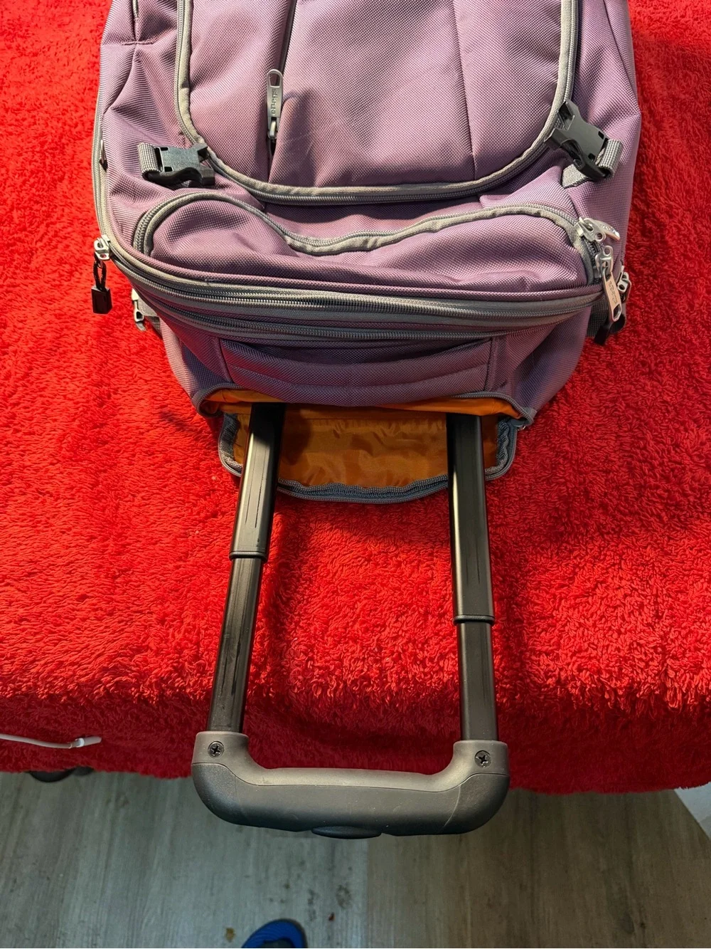 Men's Black and Purple Roll-Top Travel Bag - Unbranded